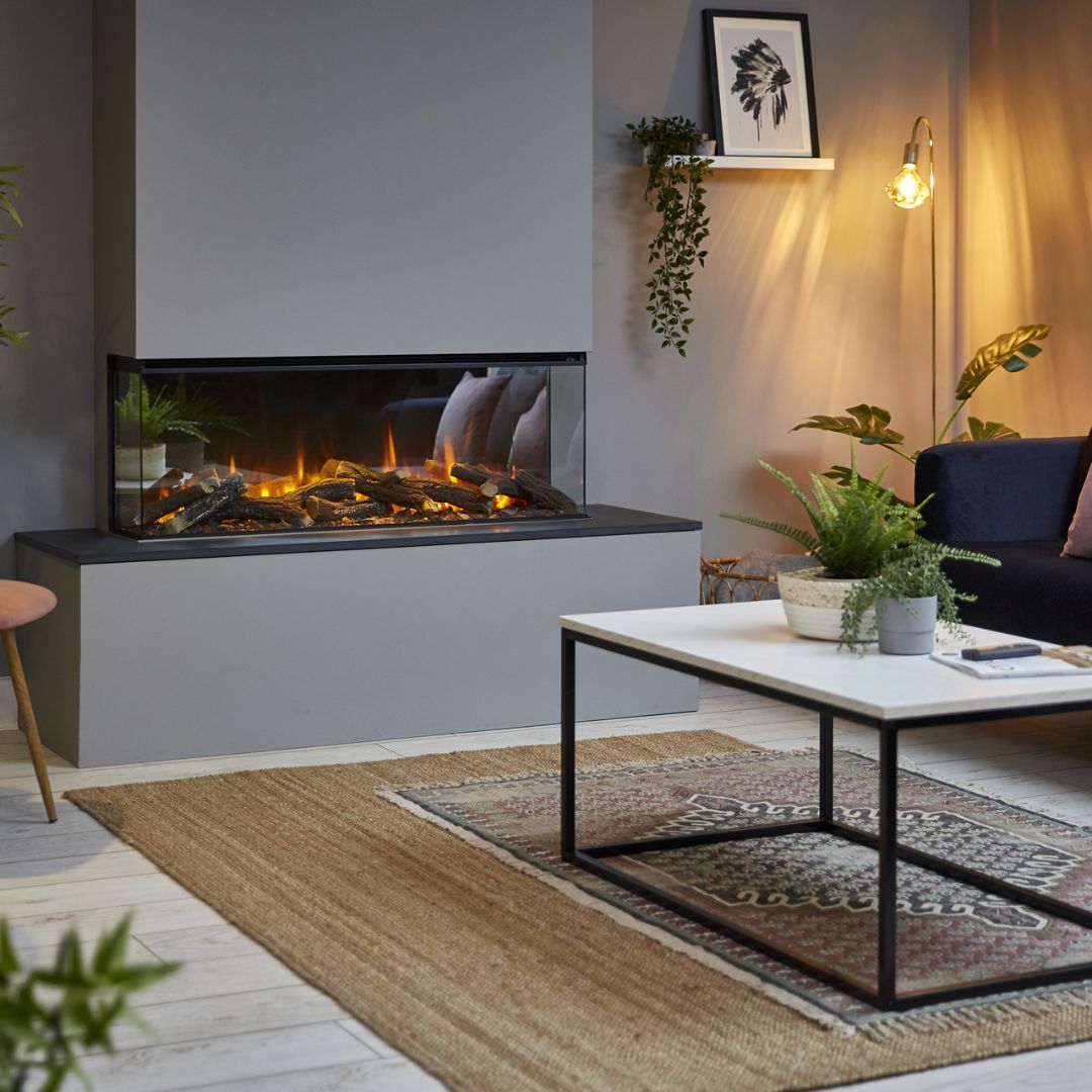 British Fires New Forest 1200 Electric Firebox with Deluxe Real Logs