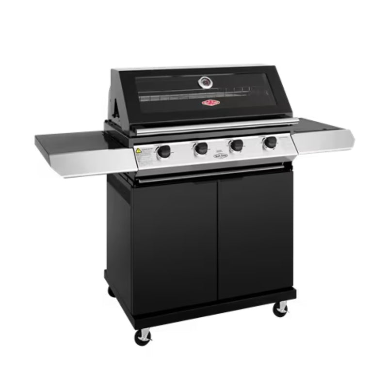 Load image into Gallery viewer, Beefeater 1200 Series 4 Burner Black BBQ On Trolley W/Side Burner
