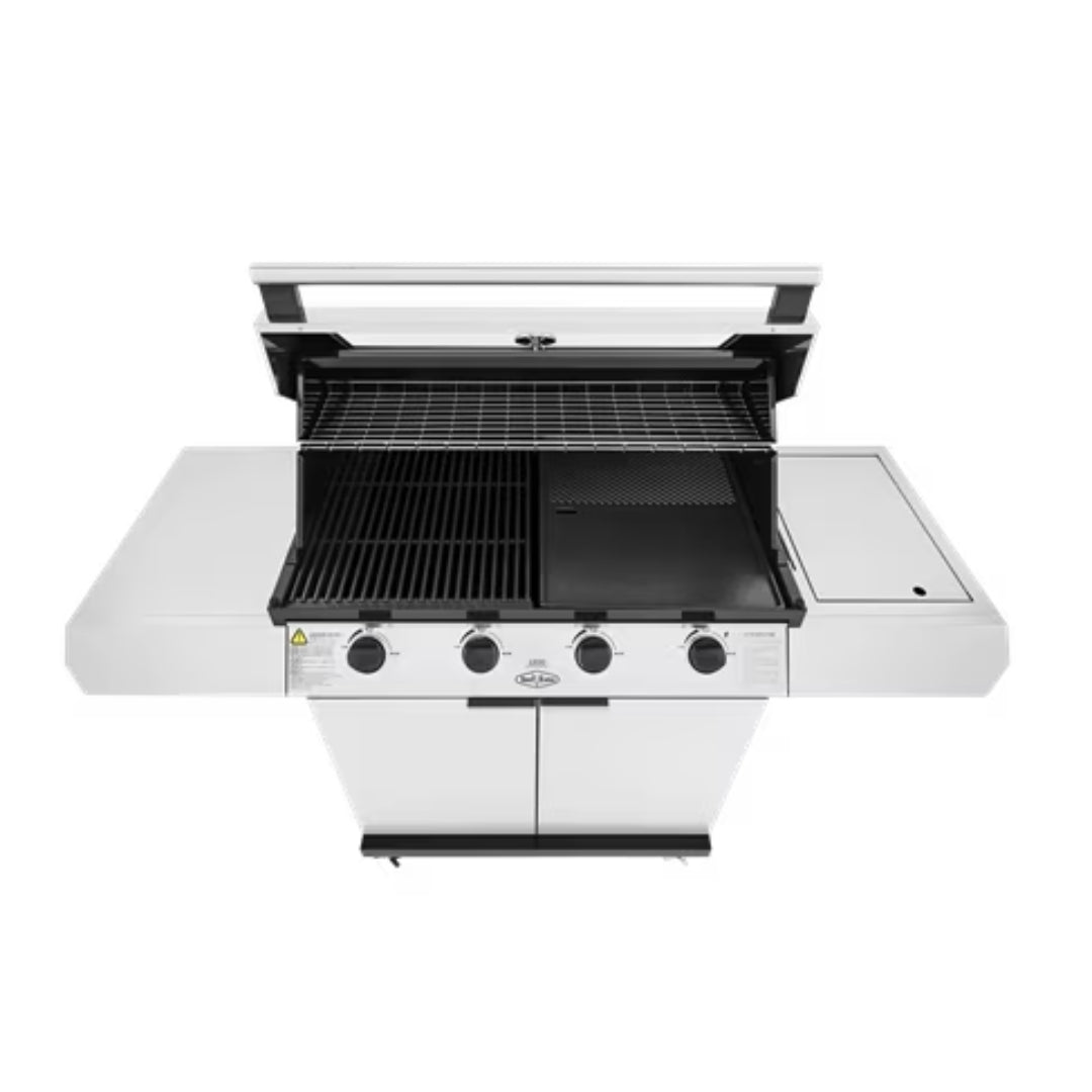 Beefeater 1200 4 Burner Stainless Steel BBQ On Trolley W/Side Burner