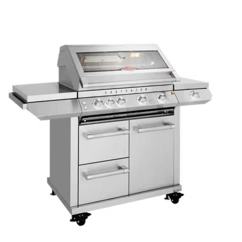 Load image into Gallery viewer, Beefeater 7000 Series Premium 4 Burner BBQ On Trolley W/Side Burner
