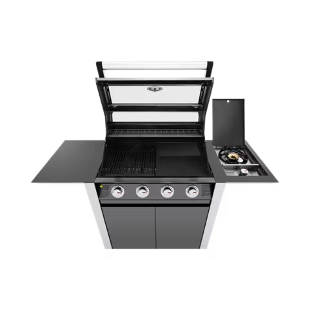 Beefeater 1600 Series 4 Burner Dark BBQ on Trolley W/Side Burner