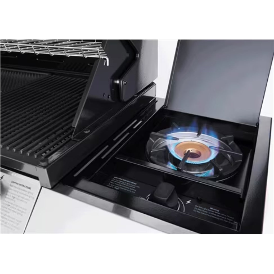 Beefeater 1200 Series 5 Burner Black BBQ On Trolley W/Side Burner