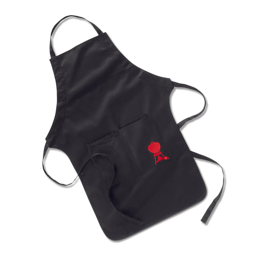 Black Apron With Red Kettle Motif