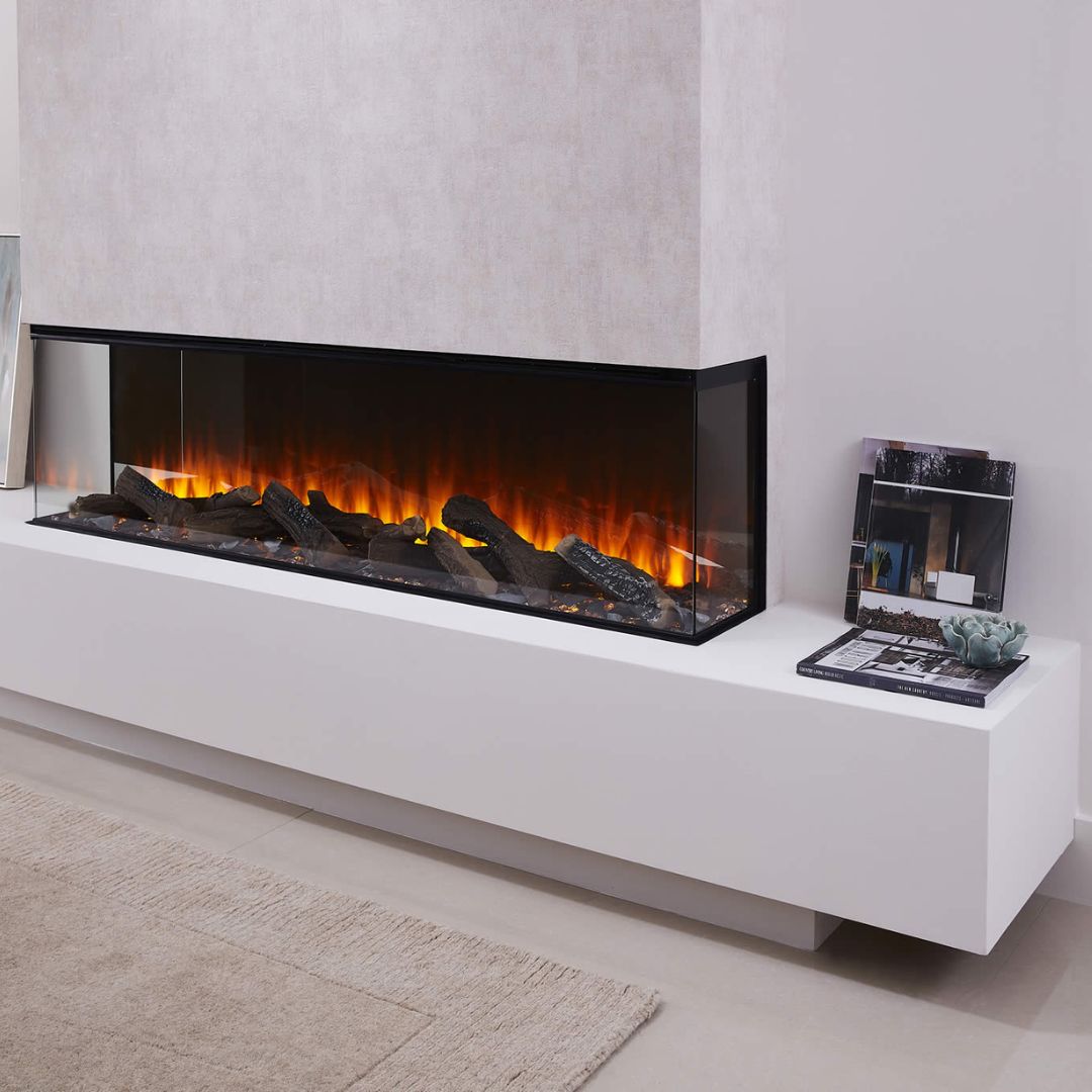 British Fires New Forest 1600 Electric Firebox With Deluxe Real Logs