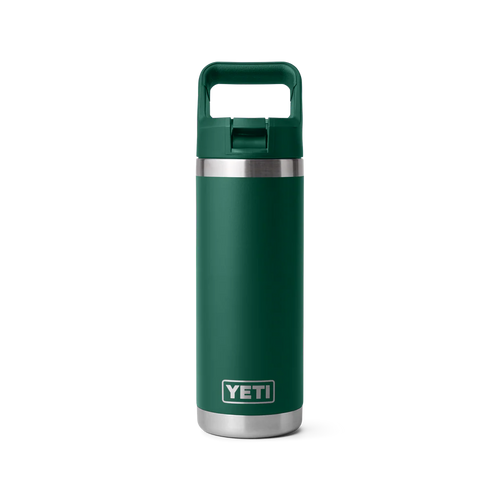 Yeti Rambler 18oz Bottle with Straw Lid | Black Forest Green