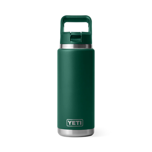 Yeti Rambler 26oz Bottle with Straw Lid | Black Forest Green