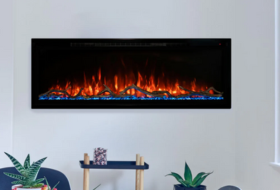 ZZ Modern Flames 74in Spectrum Slimline Electric Wall Mount Heater with Log Set