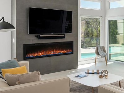 ZZ Modern Flames 100in Spectrum Slimline Electric Wall Mount Heater with Log Set