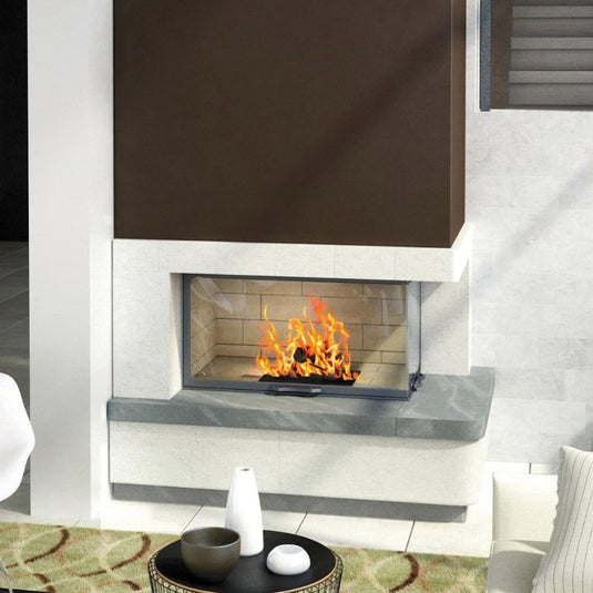 Sculpt Axis H1200 VLD Panoramic Two Sided (Right) Wood Fire with Swing and Lift Door