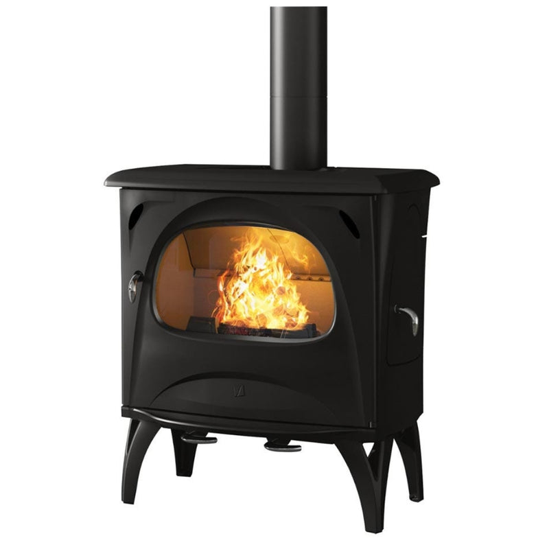Load image into Gallery viewer, Sculpt Seguin Aurore Freestanding Wood Fire Black Painted
