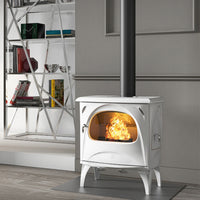 Sculpt Seguin Aurore Freestanding Wood Fire White Enamel