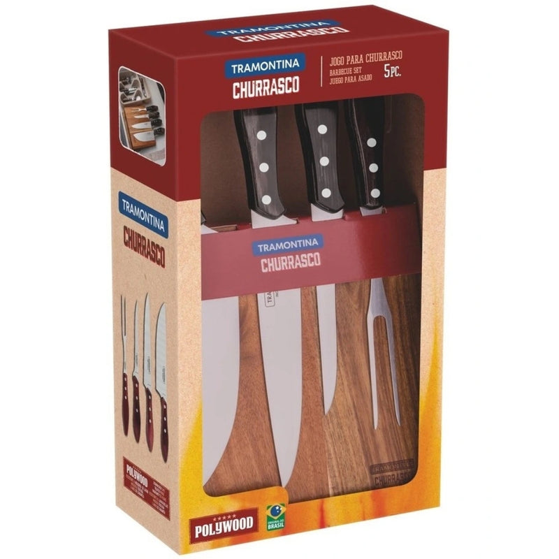 Load image into Gallery viewer, Tramontina 5pce BBQ Set Polywood Magnetic Board
