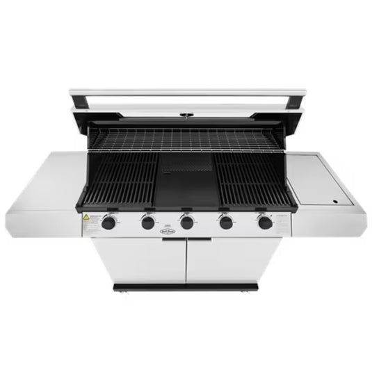 Beefeater 1200 Series 5 Burner Stainless Steel BBQ On Trolley W/Side Burner