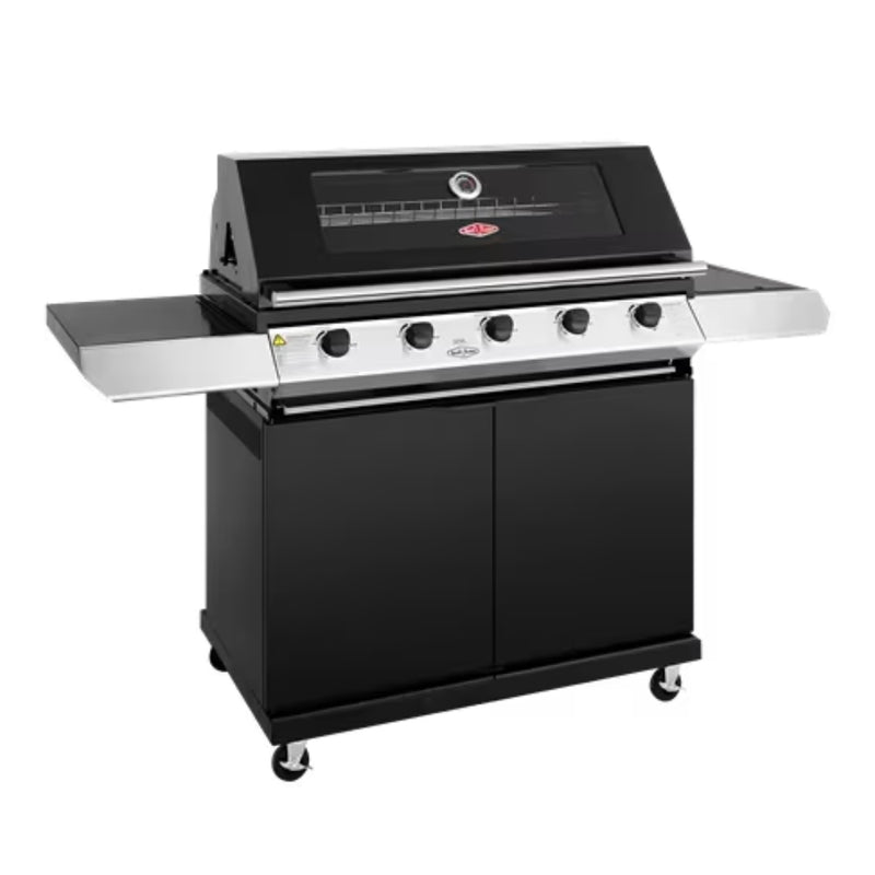 Load image into Gallery viewer, Beefeater 1200 Series 5 Burner Black BBQ On Trolley W/Side Burner
