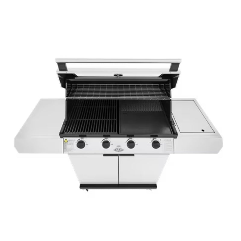 Load image into Gallery viewer, Beefeater 1200 4 Burner Stainless Steel BBQ On Trolley W/Side Burner
