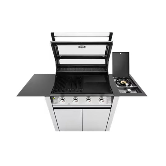 Beefeater 1600 Series 4 Burner Stainless Steel BBQ On Trolley W/Side Burner