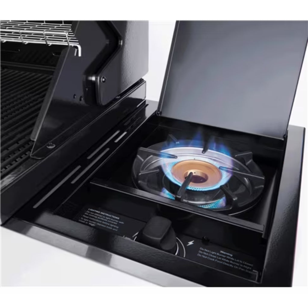Beefeater 1200 Series 4 Burner Black BBQ On Trolley W/Side Burner
