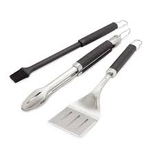 3 Piece Tool Set Tongs Spatula And Basting Brush