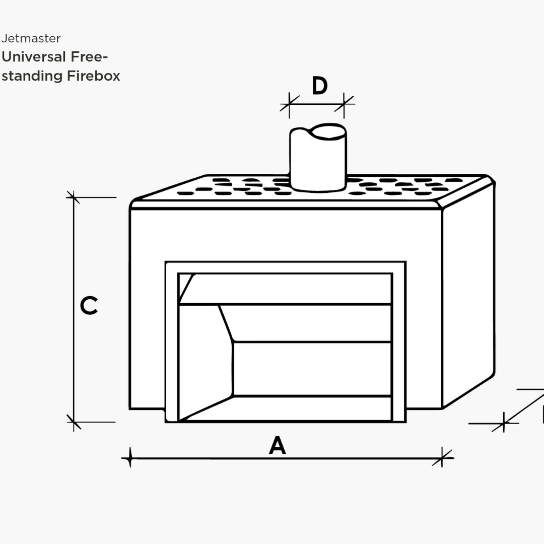 Jetmaster Universal Freestanding Wood Heater 850