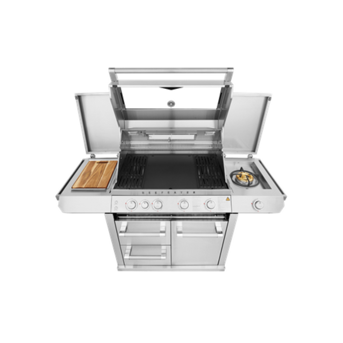 Beefeater 7000 Series Premium 4 Burner BBQ On Trolley W/Side Burner